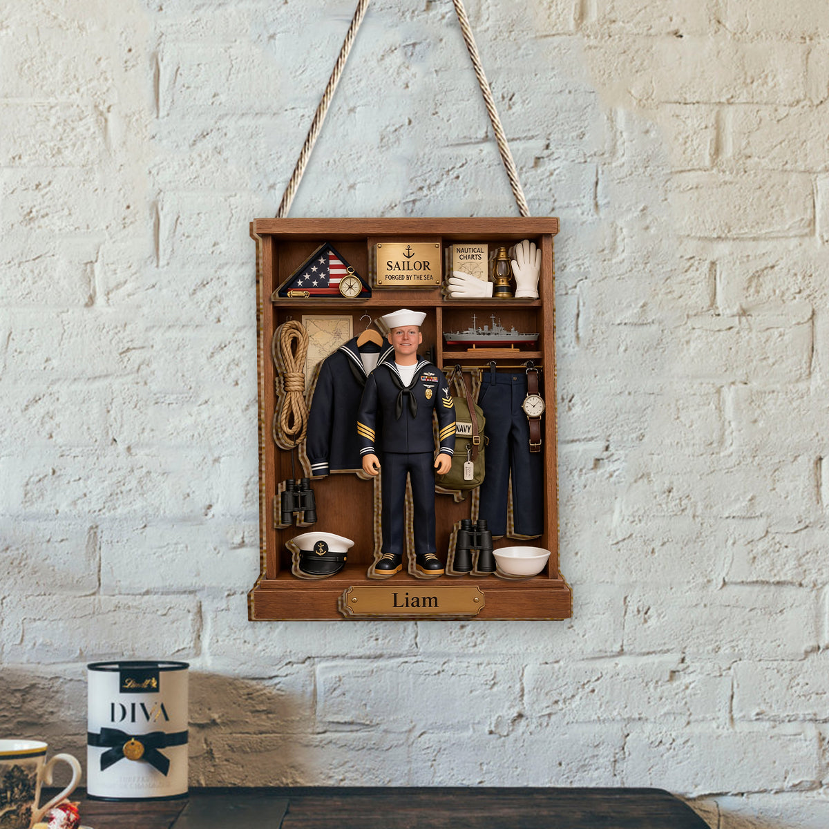 Proud Sailor - Personalized Veteran 2 Layered Wood Sign / Wood Plaque