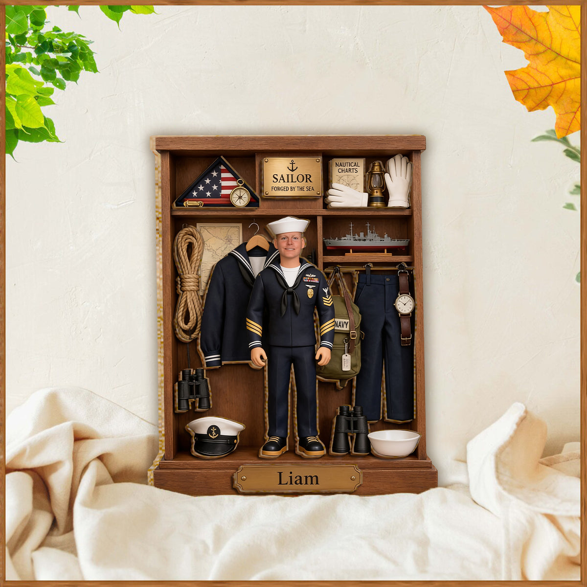 Proud Sailor - Personalized Veteran 2 Layered Wood Sign / Wood Plaque