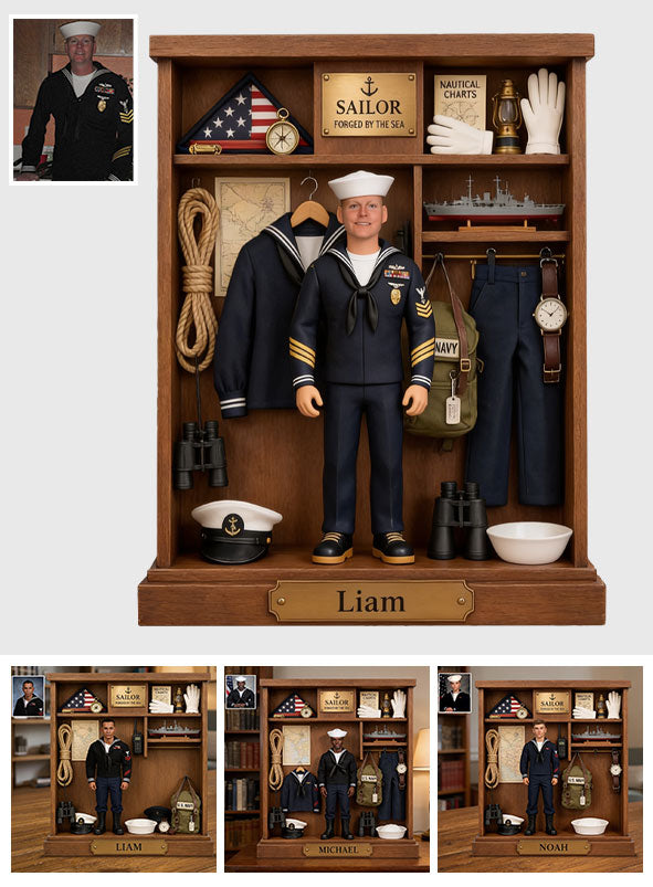 Proud Sailor - Personalized Veteran 2 Layered Wood Sign / Wood Plaque