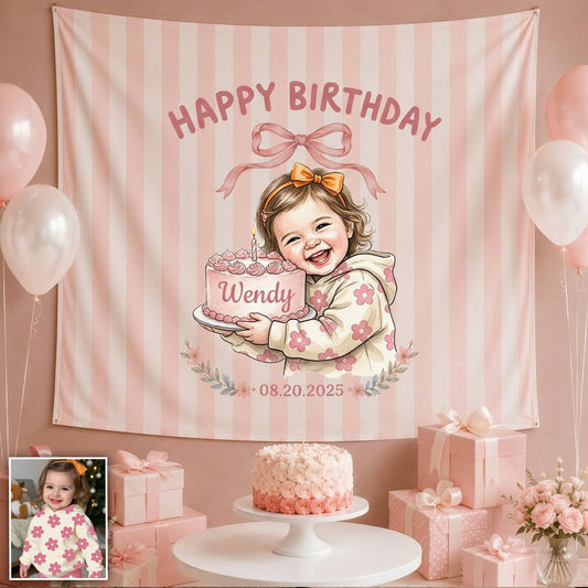 Happy Birthday Decoration Gift - Personalized Birthday Wall Tapestry
