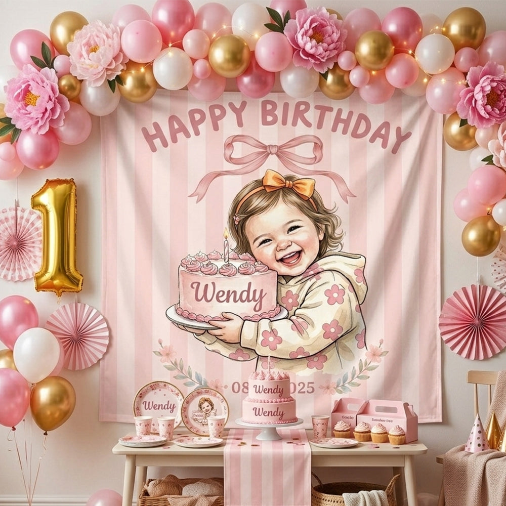 Happy Birthday Decoration Gift - Personalized Birthday Wall Tapestry