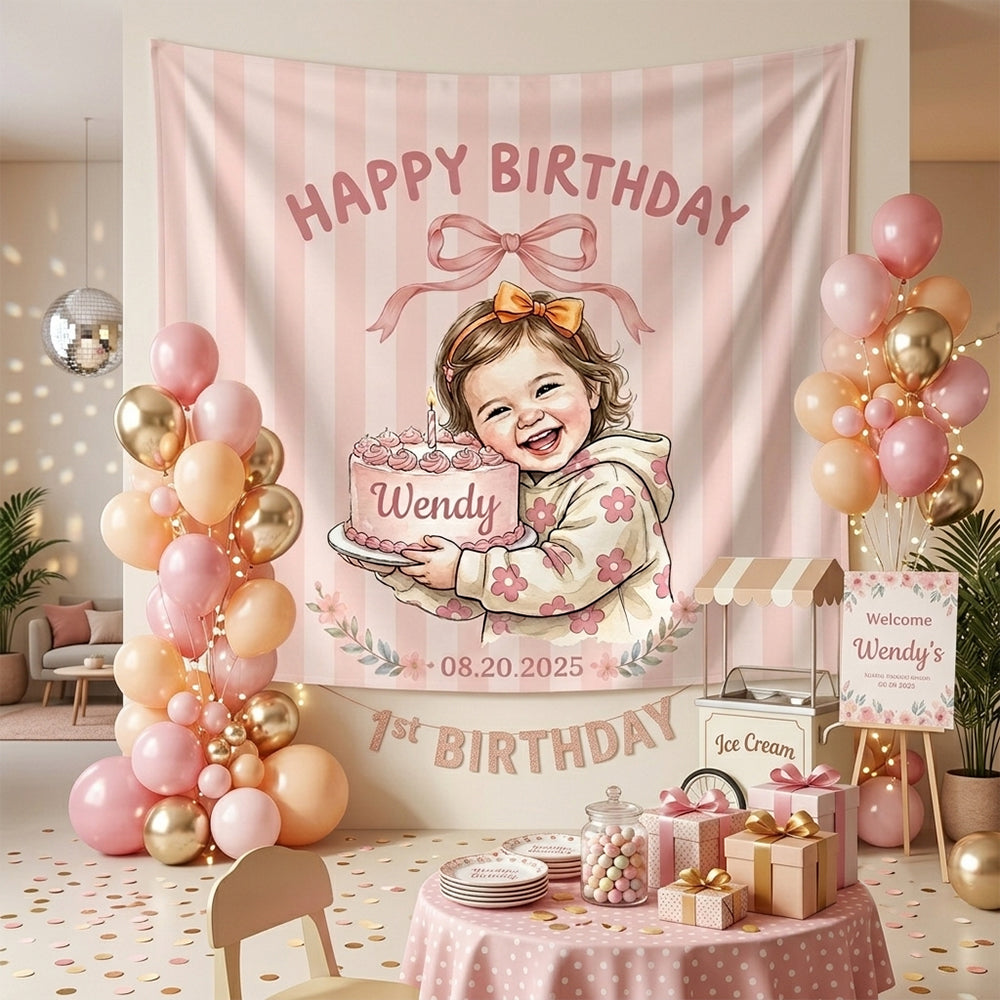 Happy Birthday Decoration Gift - Personalized Birthday Wall Tapestry