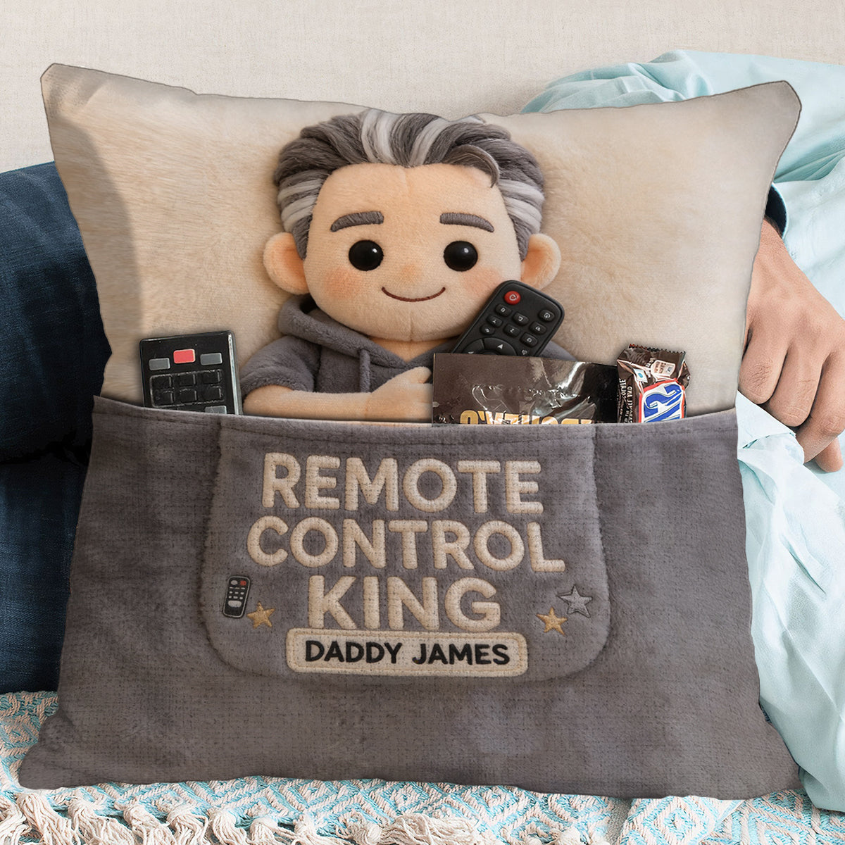 Remote Control King - Personalized Father Pocket Pillow
