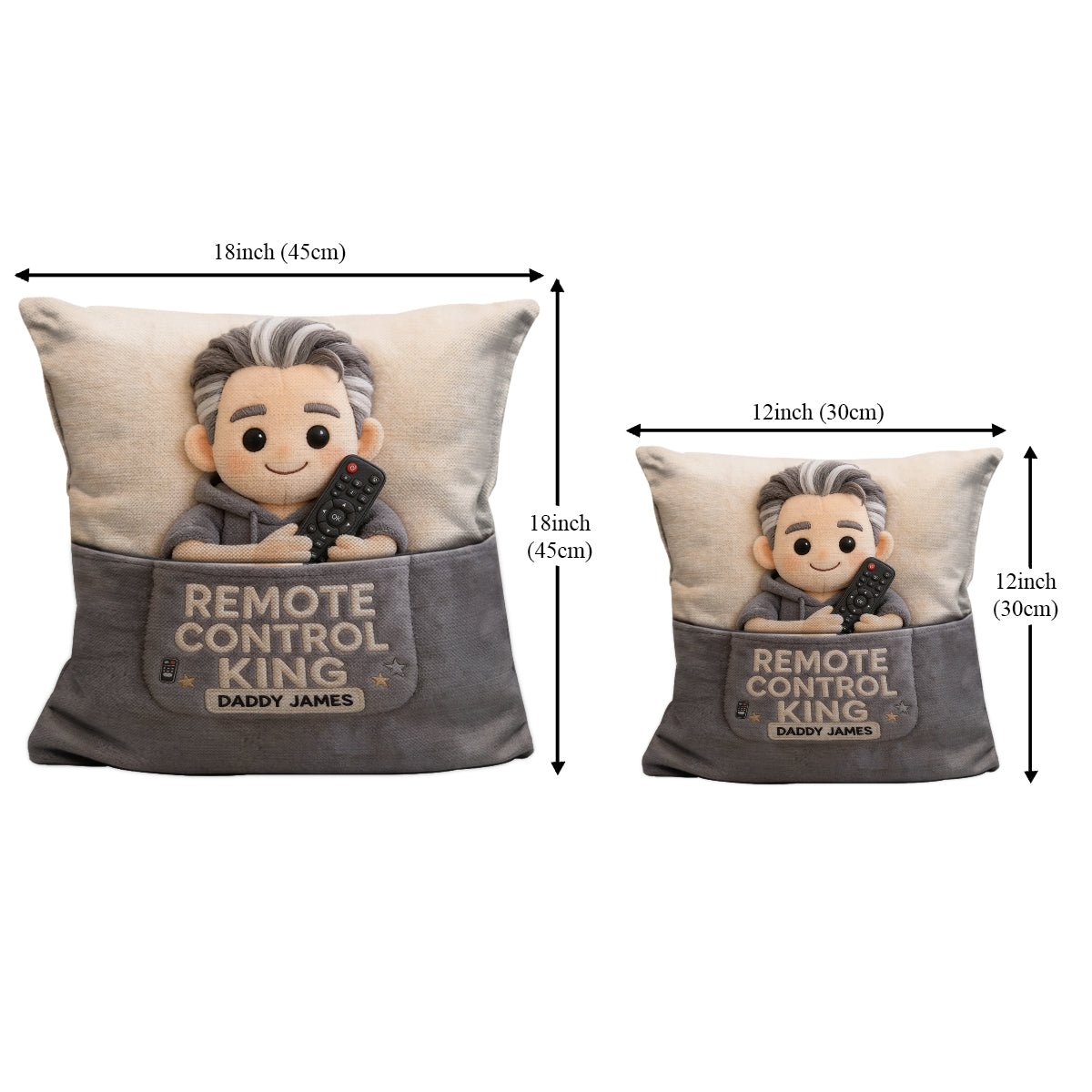 Remote Control King - Personalized Father Pocket Pillow