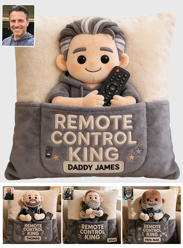 Remote Control King - Personalized Father Pocket Pillow