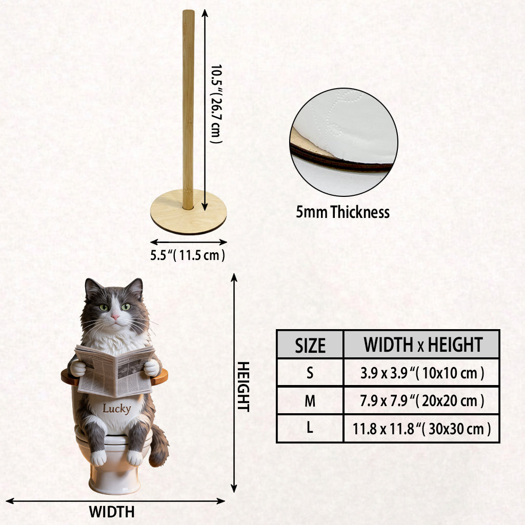 Pet On Toilet - Personalized Cat Paper Towel Stand