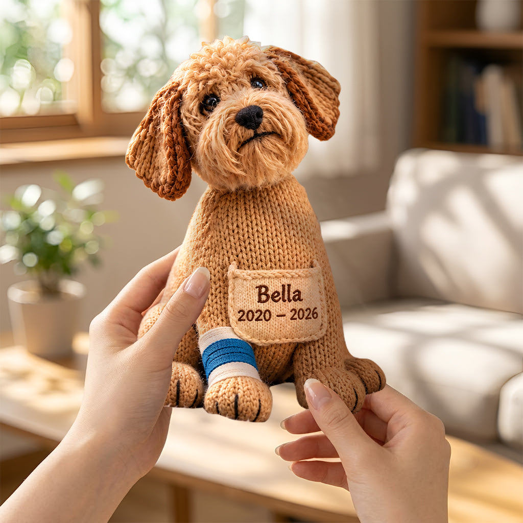Custom From Any Pet Photo - Personalized Dog Posable Plush Doll