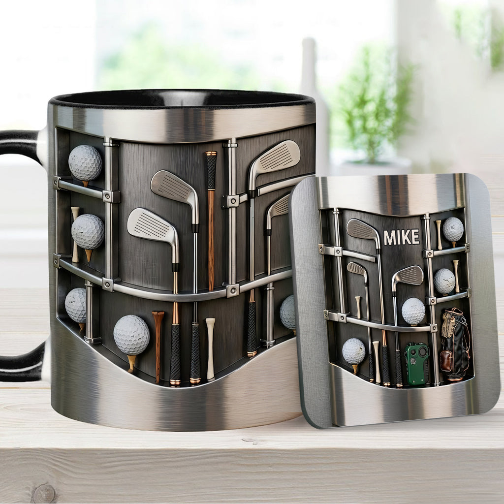 Love Goft - Personalized Golf Accent Mug & Coaster