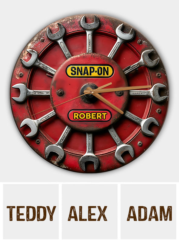 Time To Snap-On - Personalized Mechanic Wall Clock