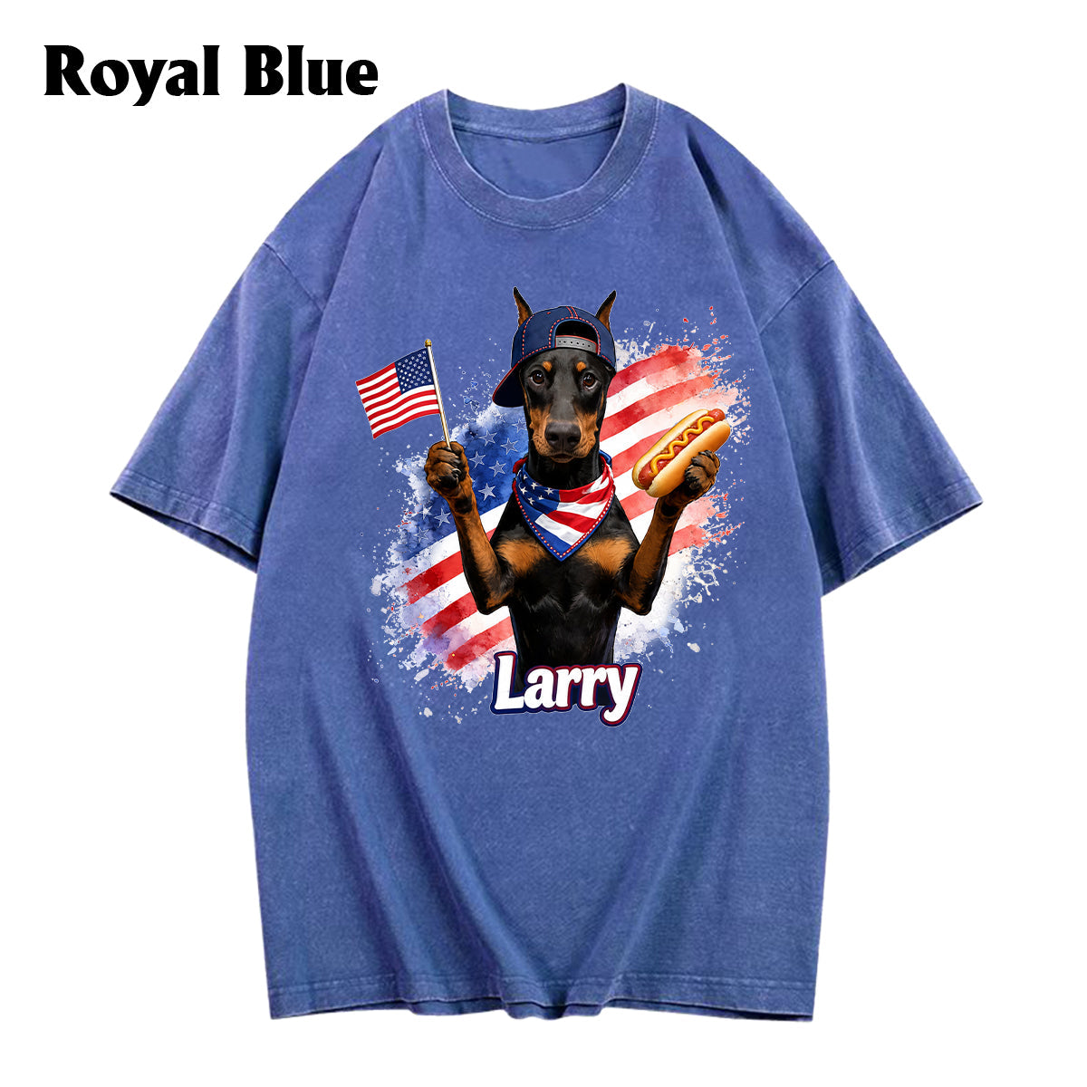 Patriotic USA - Personalized Dog Washed T-Shirt