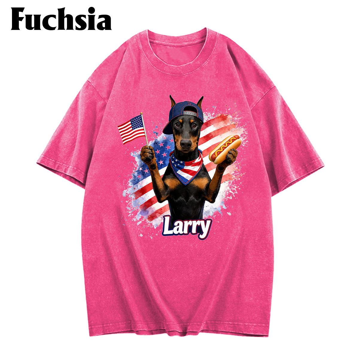 Patriotic USA - Personalized Dog Washed T-Shirt