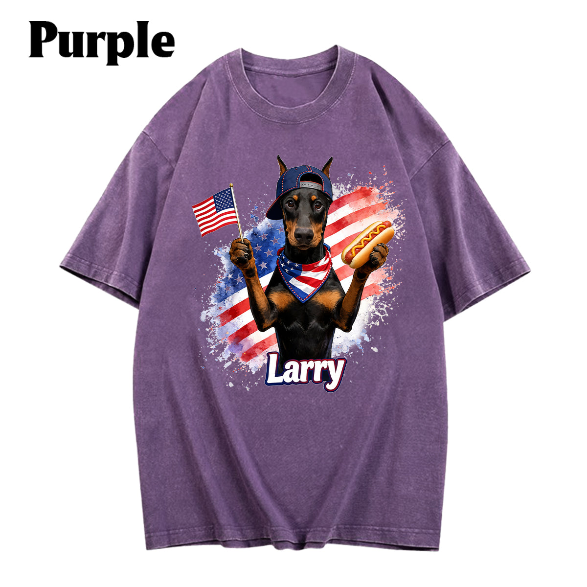 Patriotic USA - Personalized Dog Washed T-Shirt
