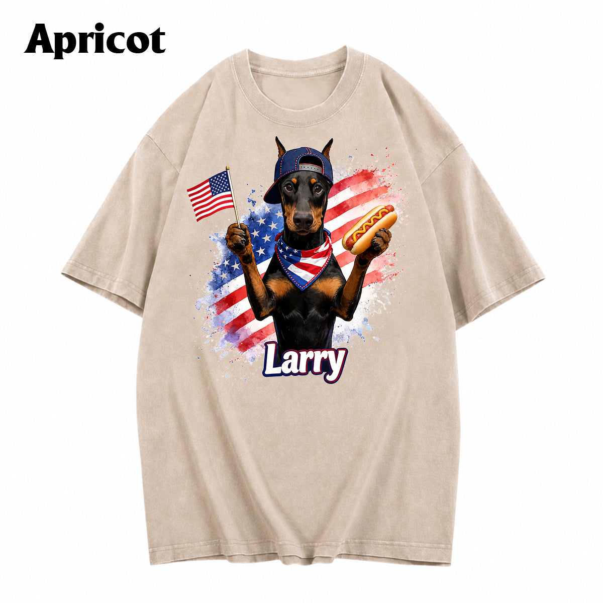 Patriotic USA - Personalized Dog Washed T-Shirt
