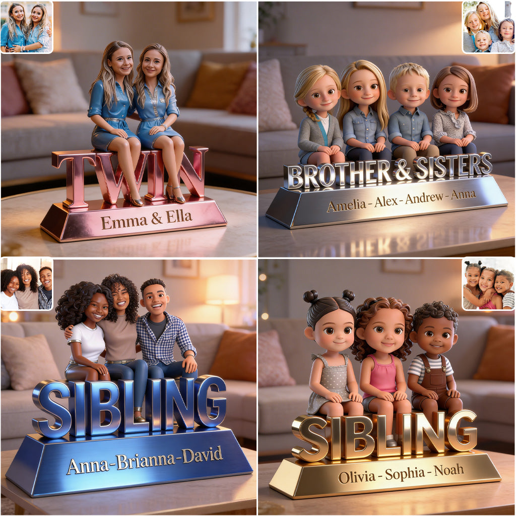 Sibling Forever - Personalized Sibling Custom Shaped Acrylic Plaque