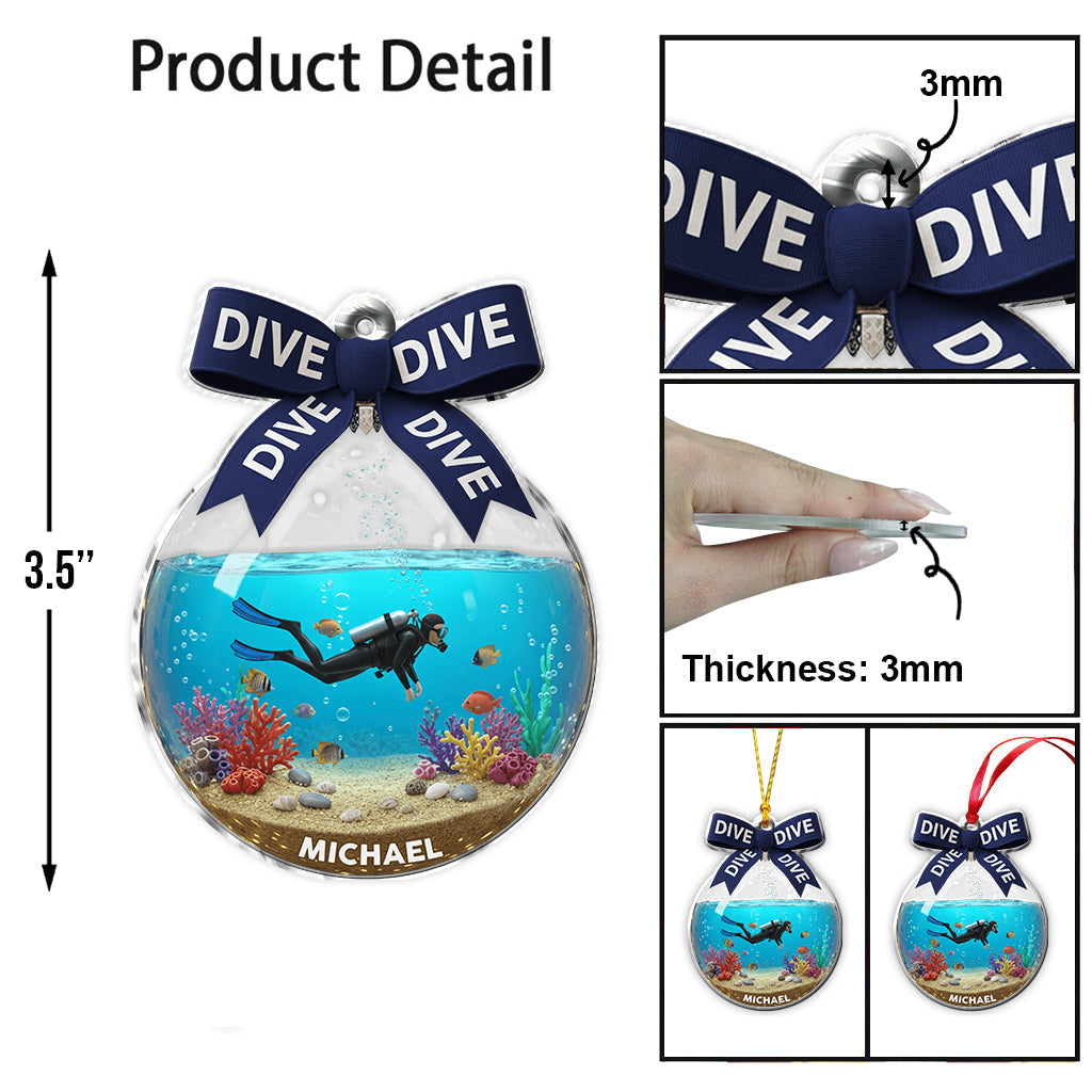Love The Dive - Personalized Scuba Diving Ornament