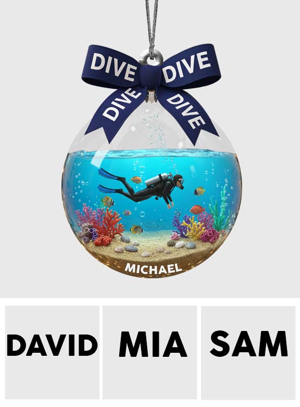Love The Dive - Personalized Scuba Diving Ornament