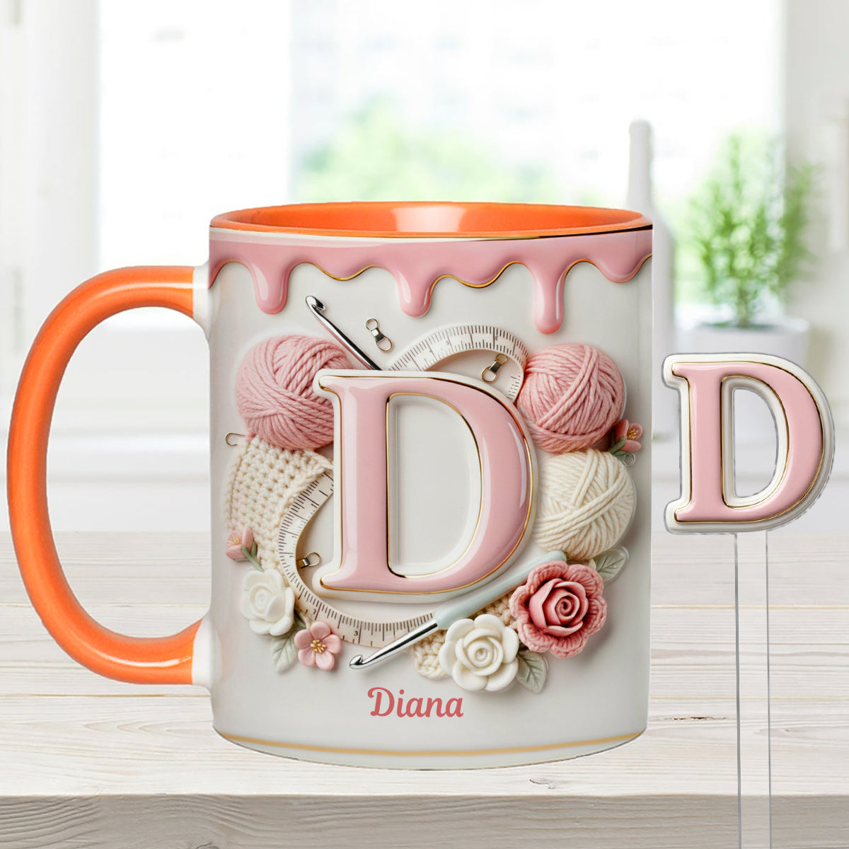 Love Crochet - Personalized Crocheting Set Accent Mug with Acrylic Stirrers