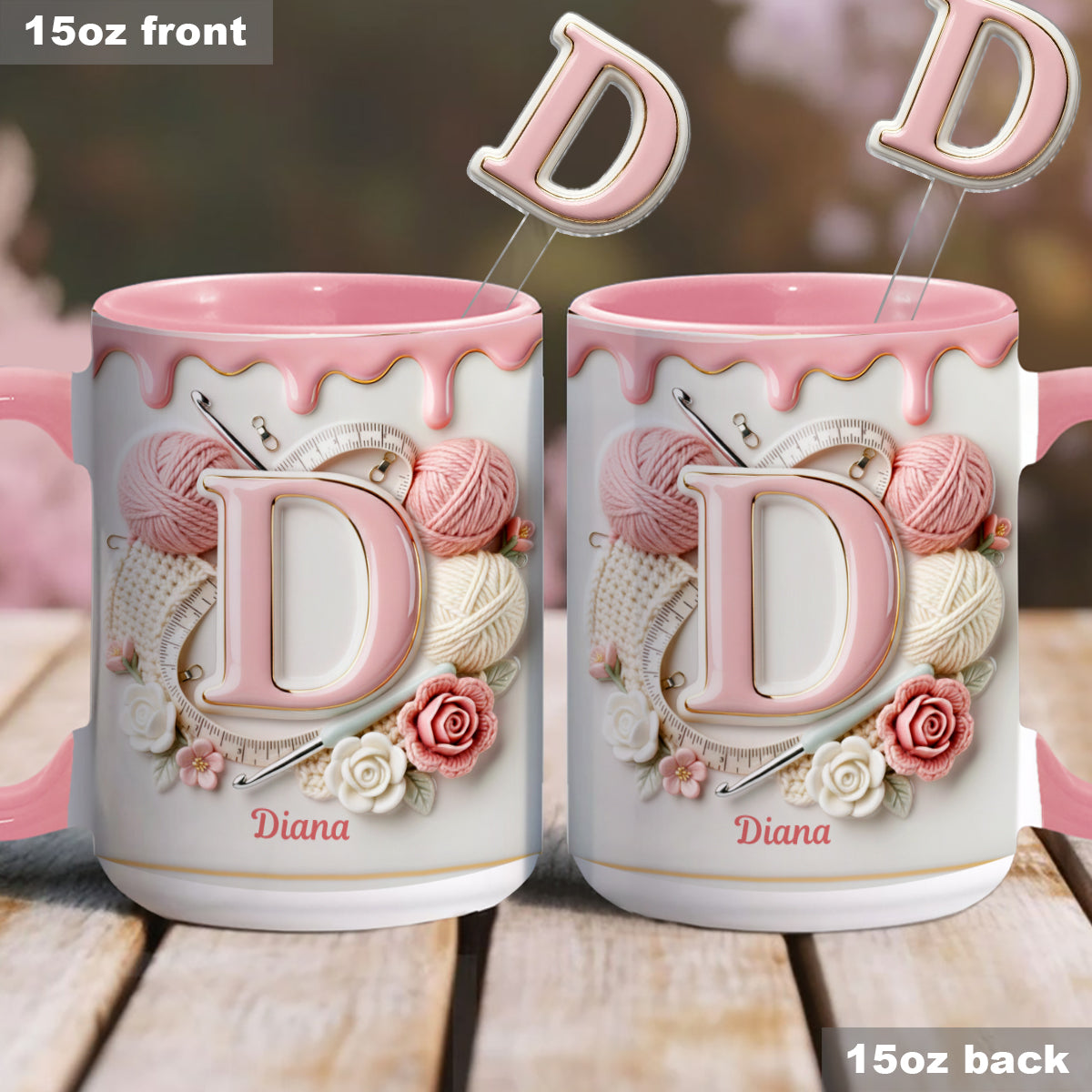 Love Crochet - Personalized Crocheting Set Accent Mug with Acrylic Stirrers
