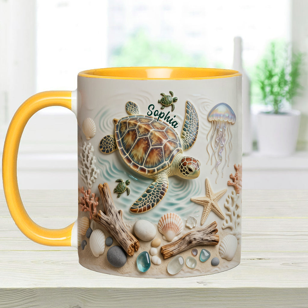 Love Turtles - Personalized Turtle Accent Mug & Coaster