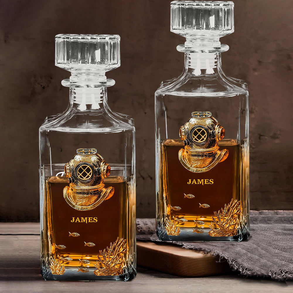 Scuba Diving Lovers Gift - Personalized Scuba Diving Whiskey Glass
