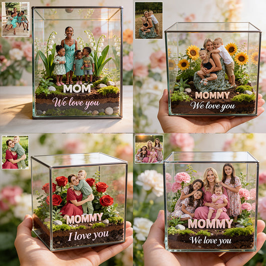 Mom Gift Block and Flower - Personalized Mother Custom Shaped Acrylic Plaque