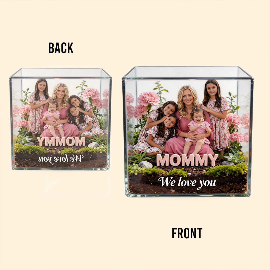 Mom Gift Block and Flower - Personalized Mother Custom Shaped Acrylic Plaque