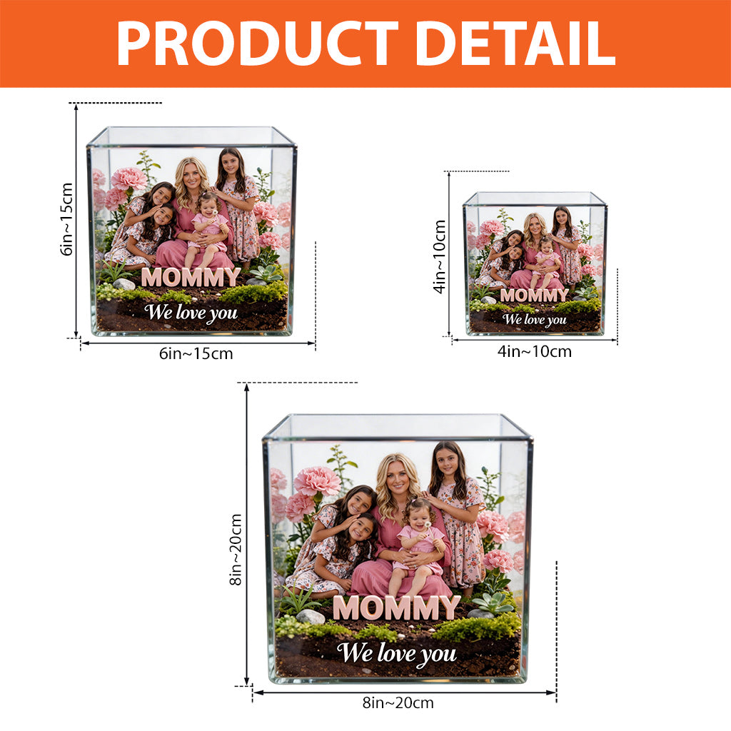 Mom Gift Block and Flower - Personalized Mother Custom Shaped Acrylic Plaque