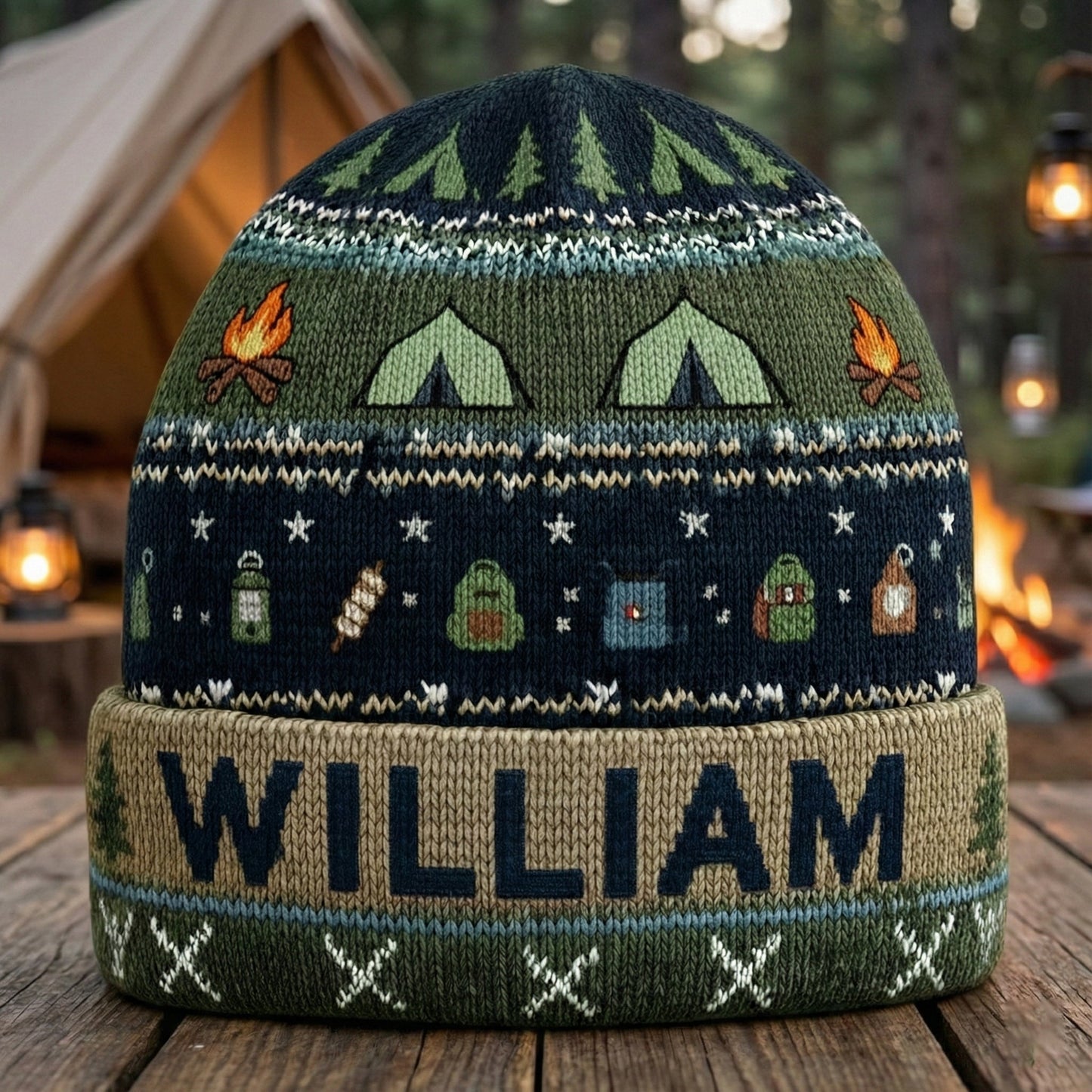 Outdoor Adventure - Personalized Camping Beanie Hat
