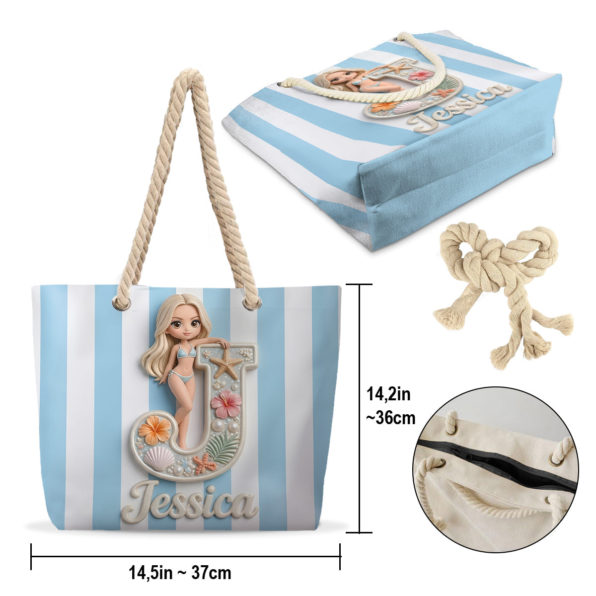 Summer Trip Must-Have - Personalized Self Love Beach Bag