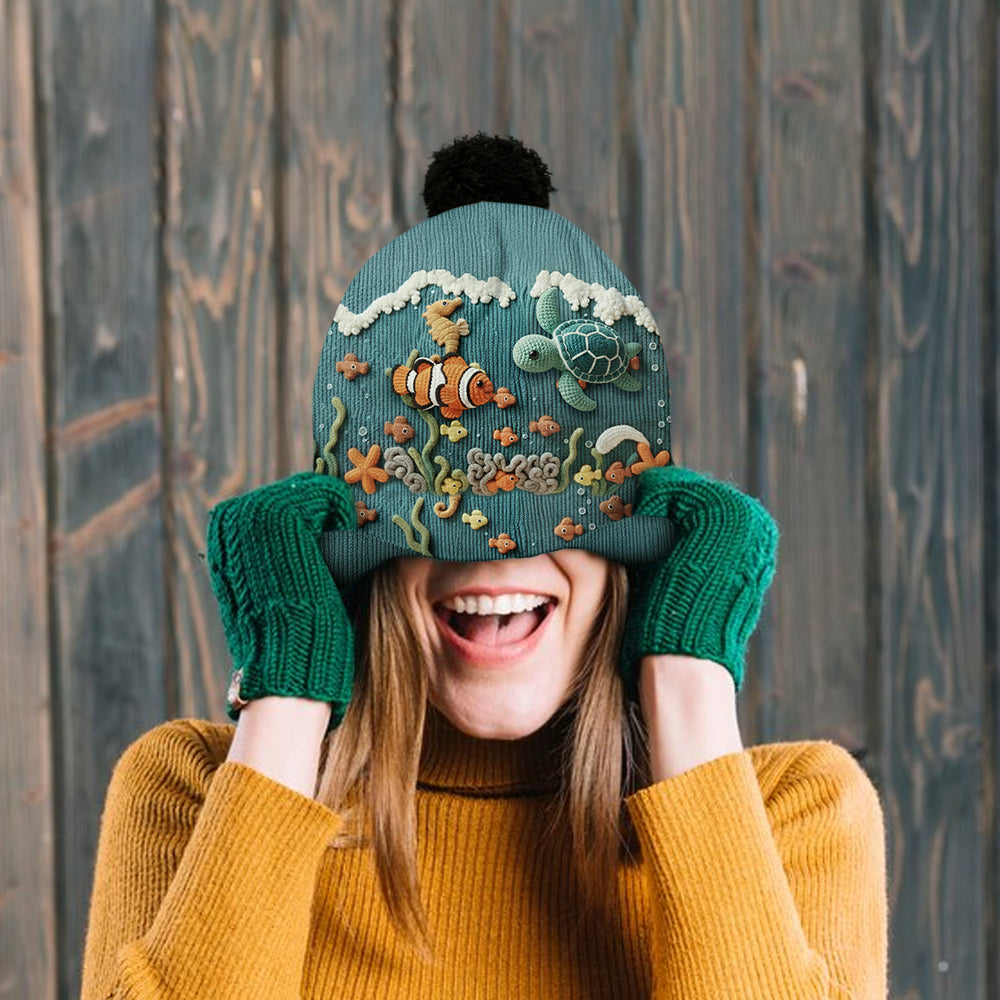 Sea Lover Turtle Fish - Personalized Turtle Beanie Hat