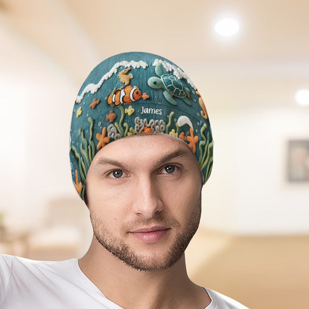 Sea Lover Turtle Fish - Personalized Turtle Beanie Hat