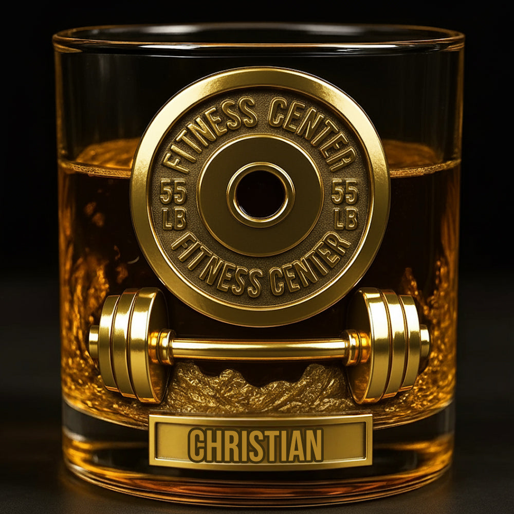 No Pain No Gain - Personalized Fitness Whiskey Glass