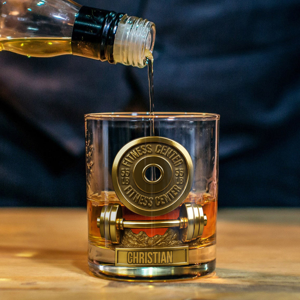 No Pain No Gain - Personalized Fitness Whiskey Glass