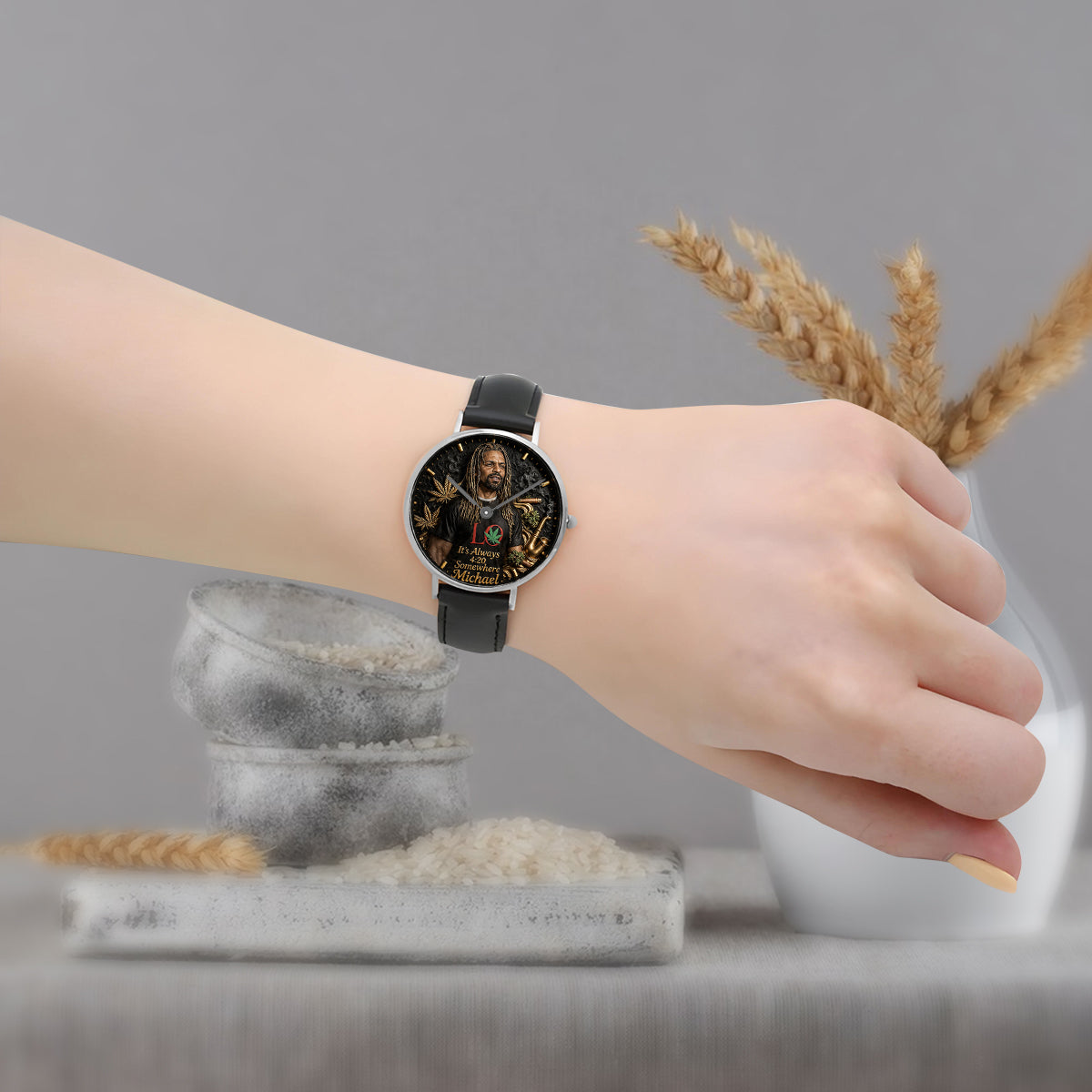 World's Dopest Dad, It's Always 4:20 Somewhere - Personalized Weed Hand Watch