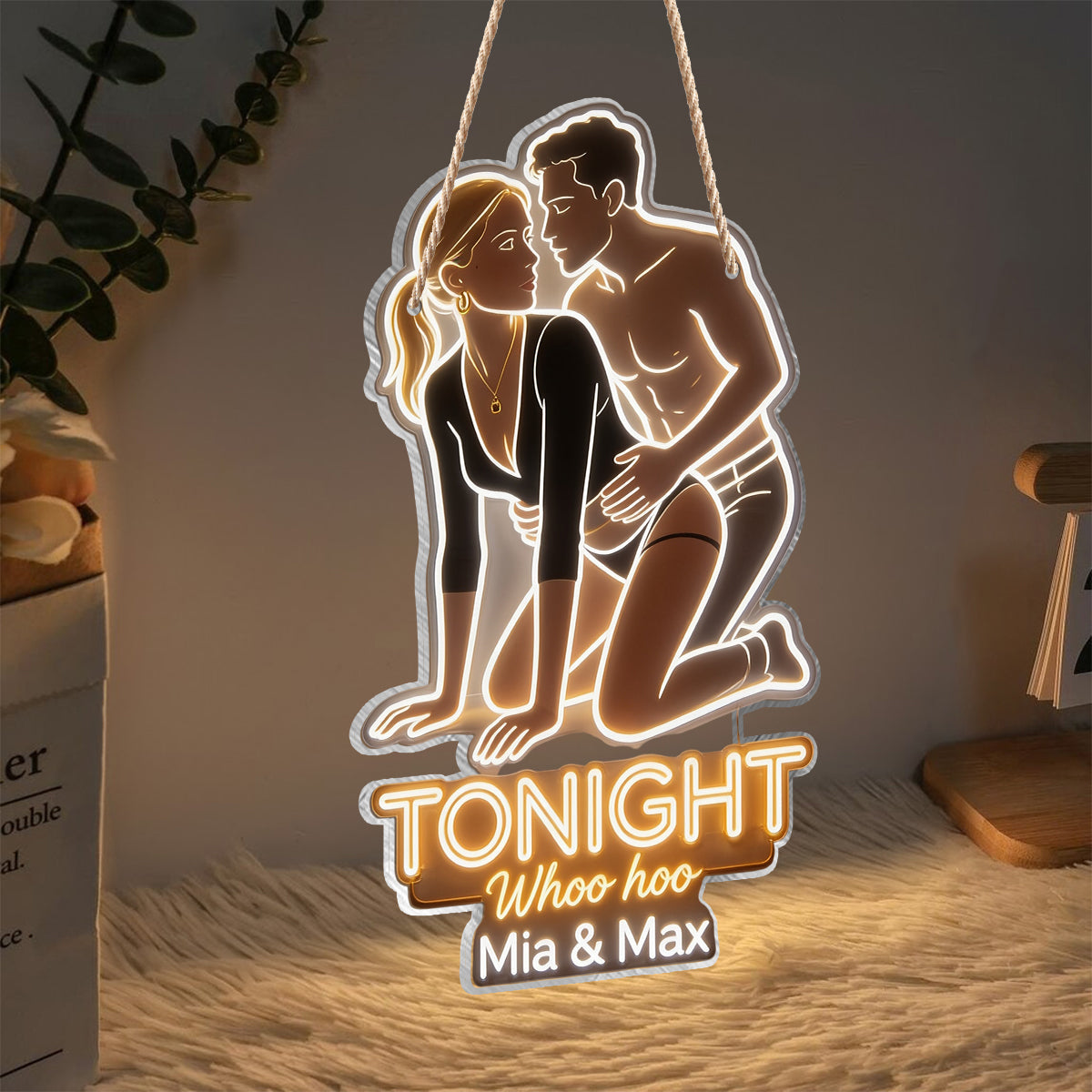 Tonight - Personalized Spicy Couple LED Light Acrylic Sign