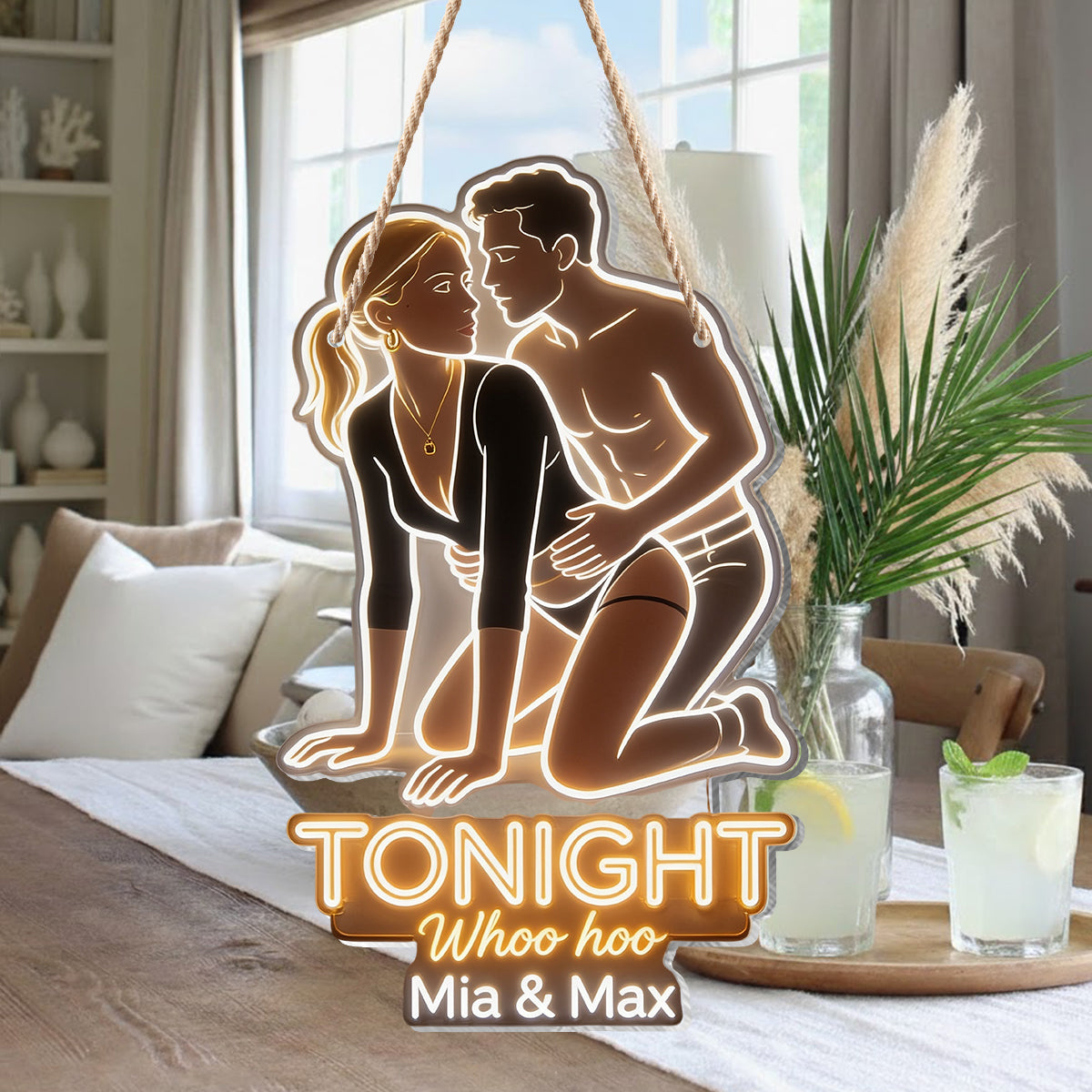 Tonight - Personalized Spicy Couple LED Light Acrylic Sign