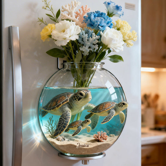 Love Turtle - Personalized Turtle Magnetic Flower Vase