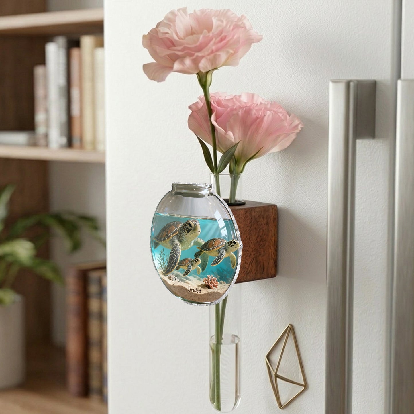 Love Turtle - Personalized Turtle Magnetic Flower Vase