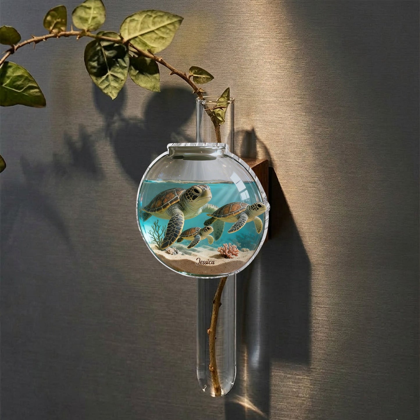 Love Turtle - Personalized Turtle Magnetic Flower Vase
