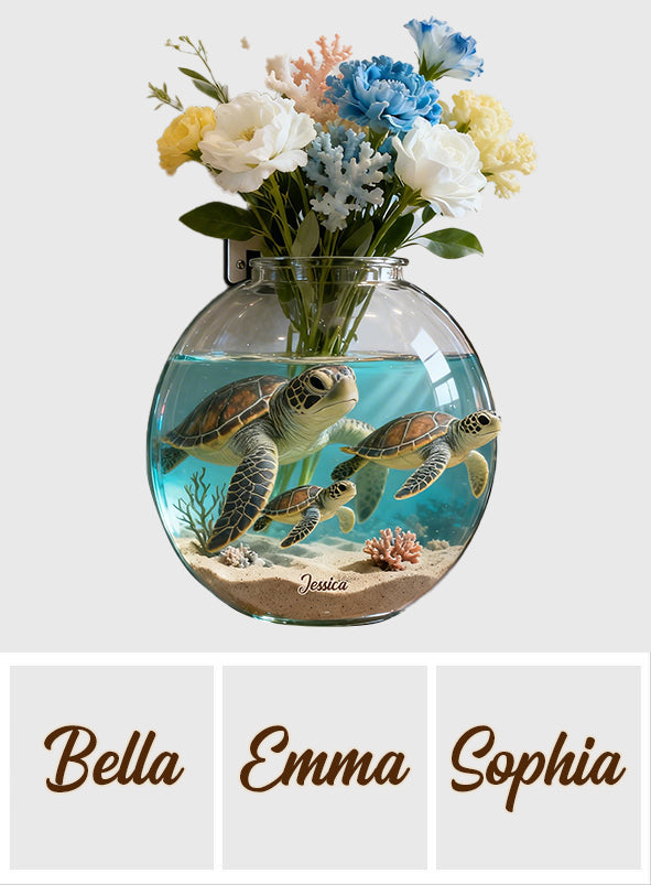 Love Turtle - Personalized Turtle Magnetic Flower Vase