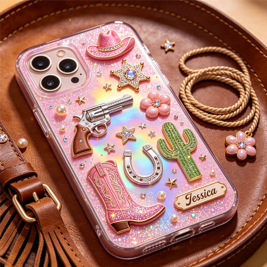 Western Cowgirl - Personalized Cowgirl Shaker Phone Case