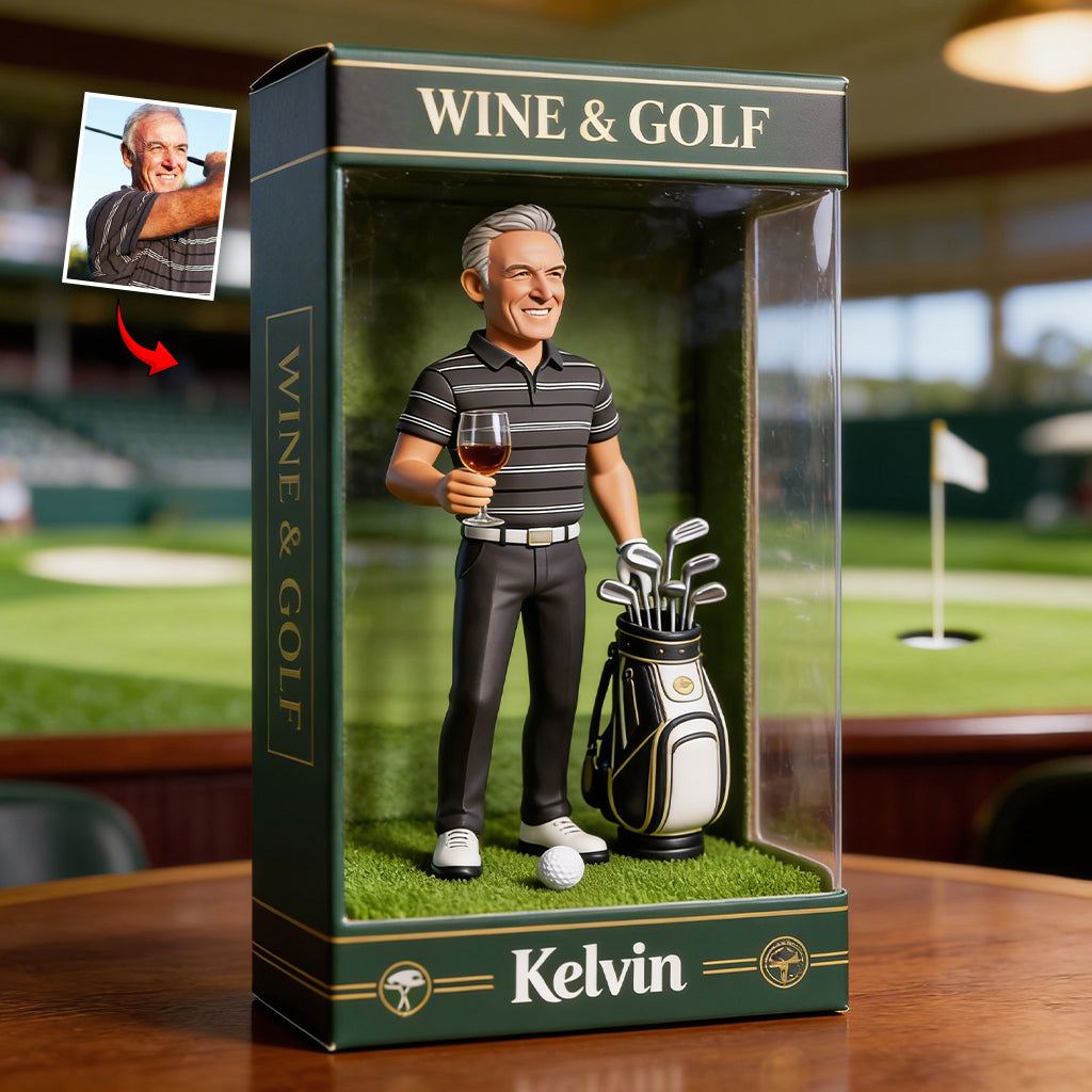 Whiskey, Bourbon, Wine And Golf - Personalized Golf Custom Shaped Acrylic Plaque