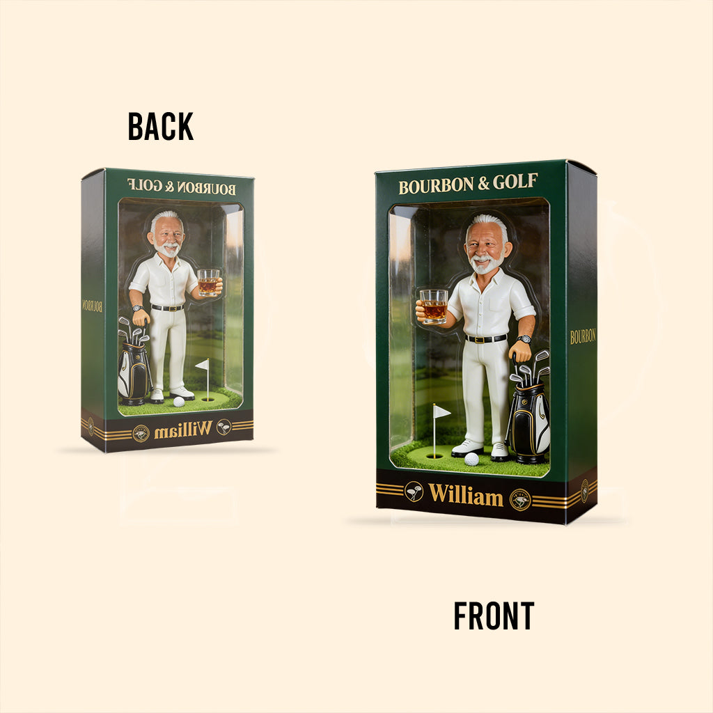 Whiskey, Bourbon, Wine And Golf - Personalized Golf Custom Shaped Acrylic Plaque