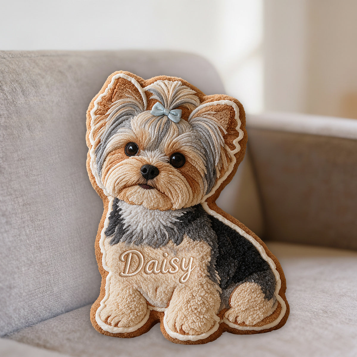 Cute Gingerbread - Personalized Dog Premium Faux Fur Pillow