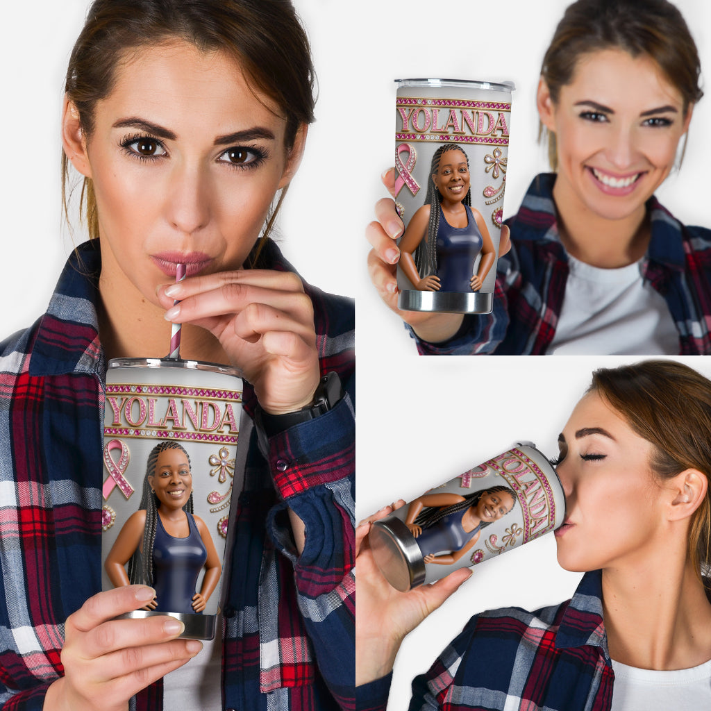 Support Breast Cancer Awareness - Personalized Breast Cancer Awareness Tumbler