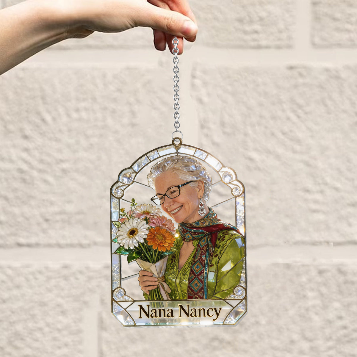 Mom Grandma Garden - Personalized Mother Window Hanging Suncatcher Ornament