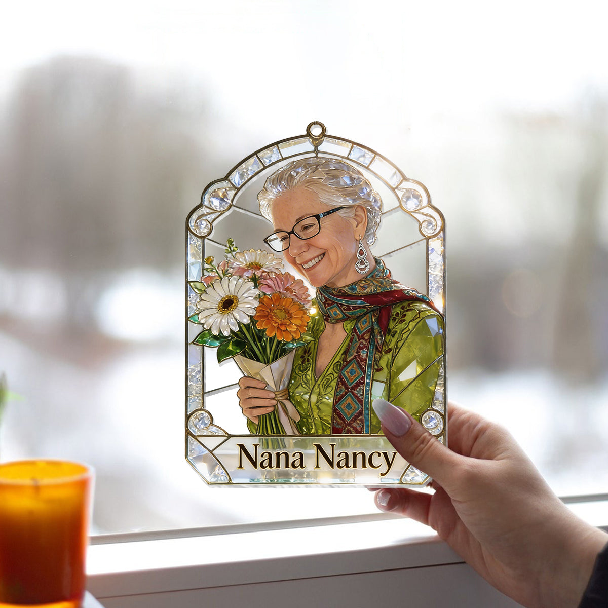 Mom Grandma Garden - Personalized Mother Window Hanging Suncatcher Ornament
