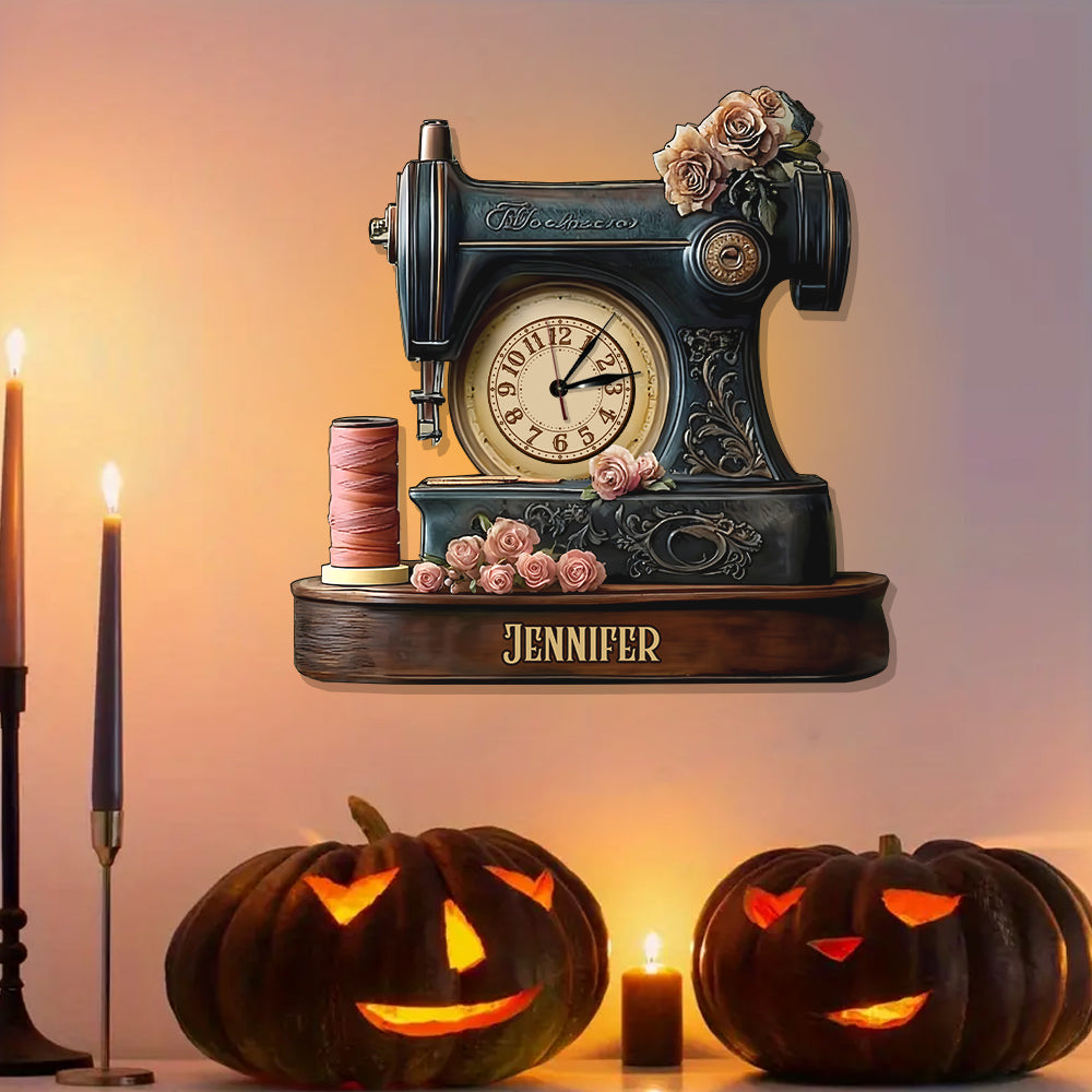 Sewing Time - Personalized Sewing LED Light Wall Clock