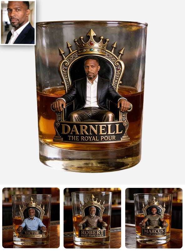 Royal Gift For Father's Day - Personalized Father Whiskey Glass