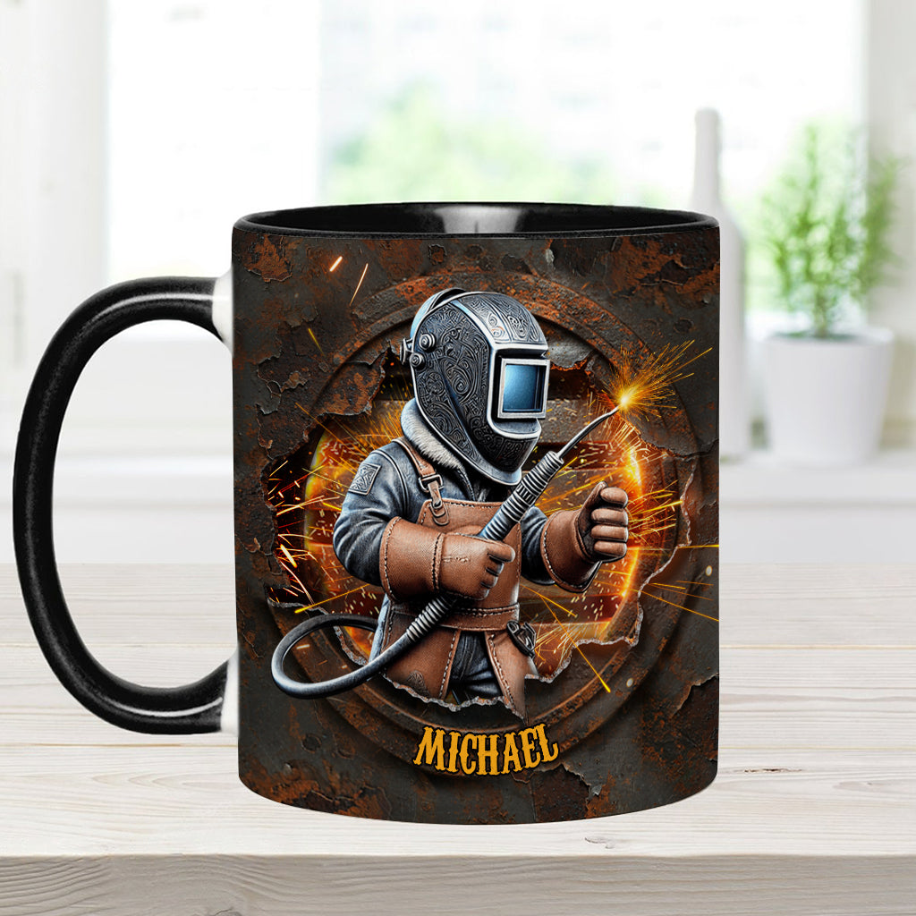 Proud Welder Man - Personalized Welder Accent Mug